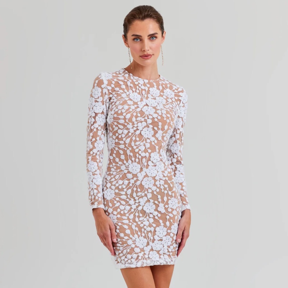 ANA WHITE DRESS by Nadine Merabi size Small/Medium worn once